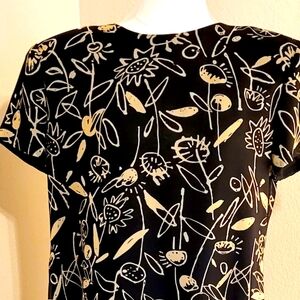 Blzck and Cream Graphic SILK dress